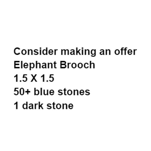 Elephant Brooch Blue Trunk Up Pin Safari Jewelry Fashion Asian Inspired - Picture 2 of 5